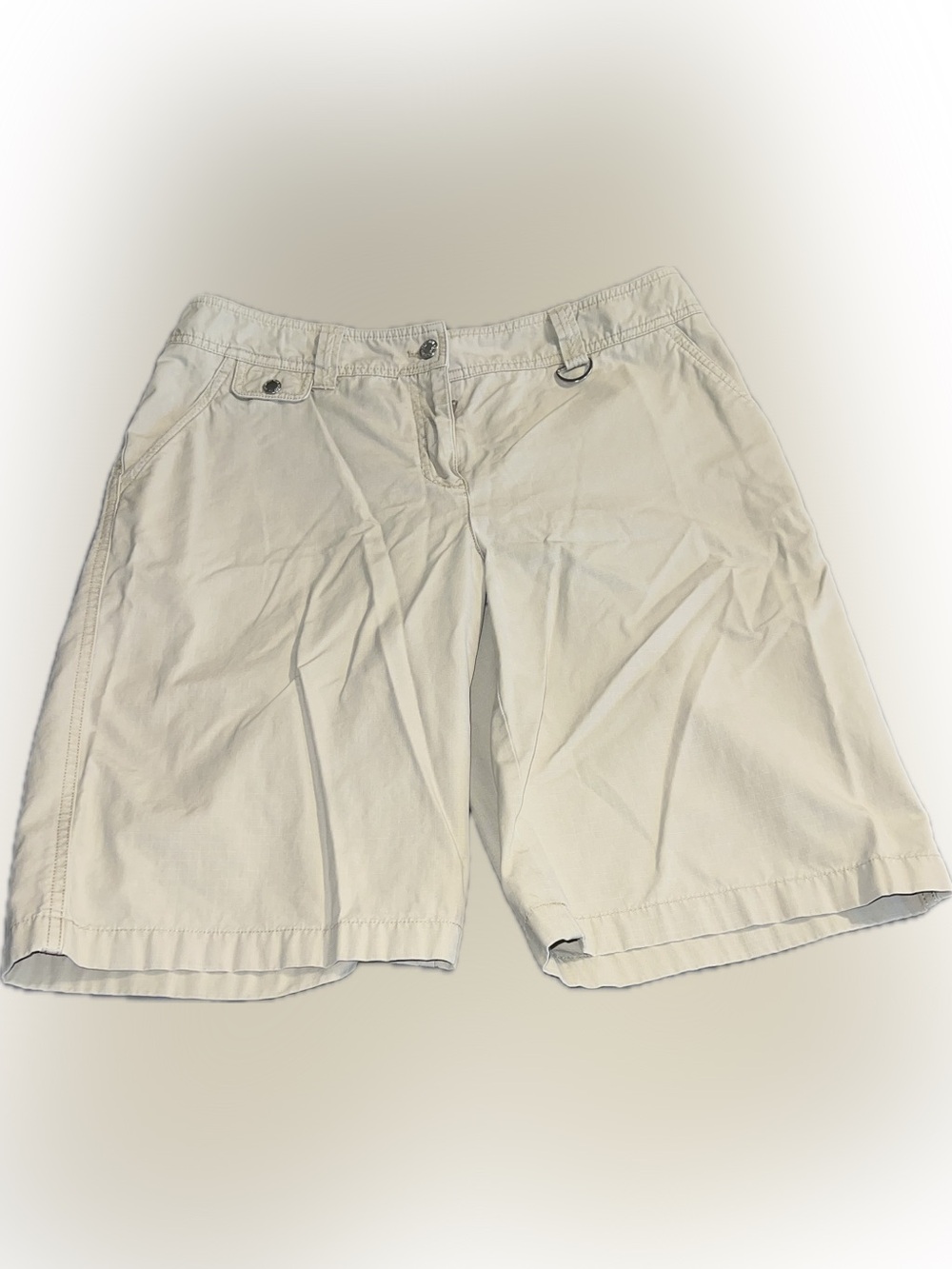 💥 Women's Jones New York Sport Shorts White Cotton Flat Front 12